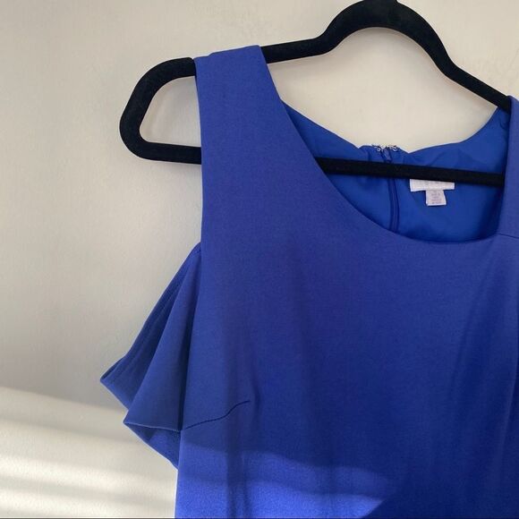 1. STATE Cold Shoulder Royal Purple Mini Dress - Picture 4 of 9